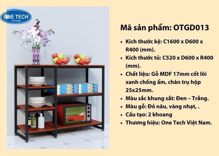 Kệ 2 khoang kèm tủ hiện đại 