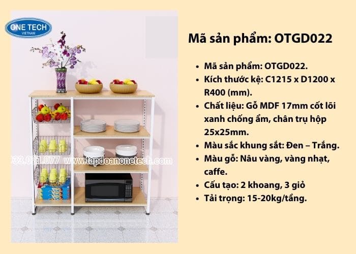 Kệ gia dụng 2 khoang kèm 3 giỏ 