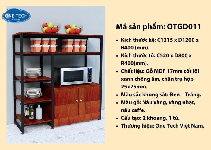 Kệ gia dụng 2 khoang kèm tủ 