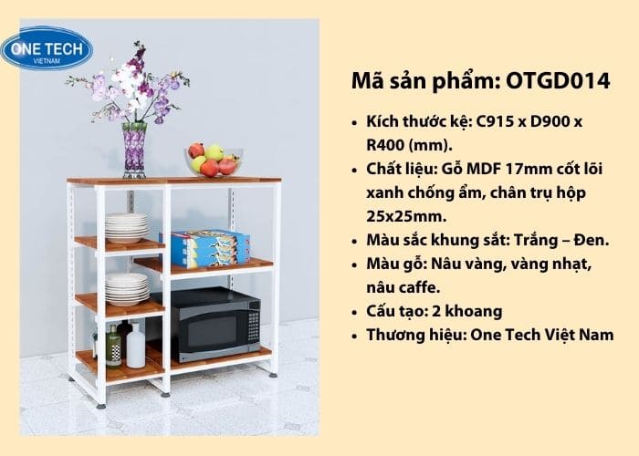 Kệ gia dụng nhà bếp có ngăn để lò vi sóng