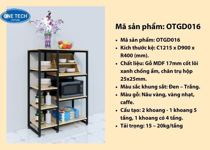 Kệ gia dụng thiết kế 2 khoang hiện đại 