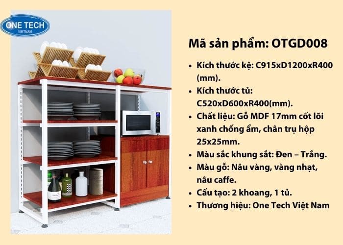 Kệ thiết kế 2 khoang kèm tủ 