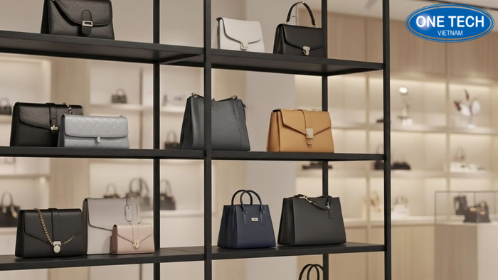Mẫu kệ trưng bày túi xách thực tế tại OneTech Bắc Ninh Bộ ảnh mẫu kệ trưng bày túi xách thực tế theo nhu cầu shop nhỏ shop trung và showroom