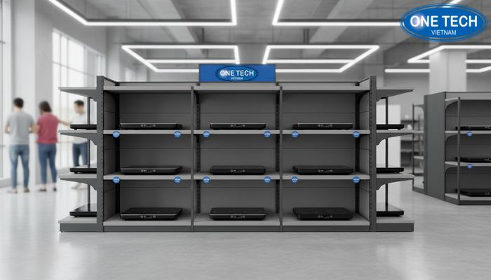 Bố trí kệ trưng bày bếp từ trong cửa hàng Ví dụ bố trí kệ bếp từ trong cửa hàng điện máy gọn và dễ xem