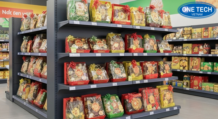 Phân loại giỏ quà Tết theo phân khúc trên kệ