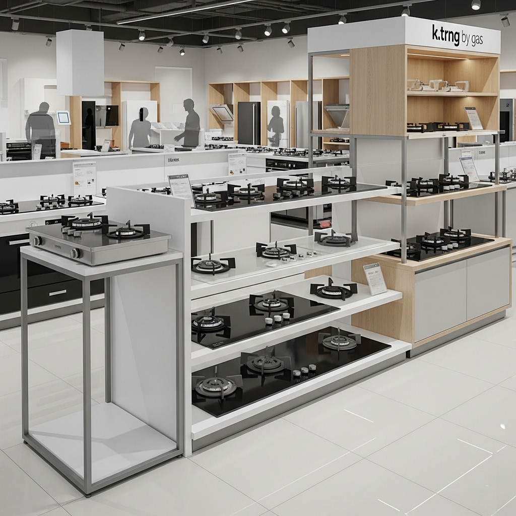 Các loại kệ trưng bày bếp gas phổ biến Các loại kệ trưng bày bếp gas phổ biến