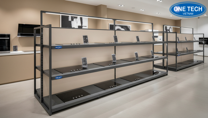 Kệ trưng bày bếp từ thép sơn tĩnh điện Kệ bếp từ khung thép sơn tĩnh điện chắc chắn