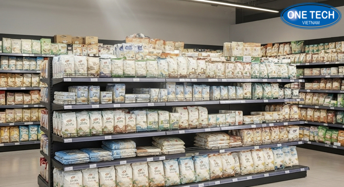 Infographic 5 tiêu chí chọn kệ trưng bày gạo Checklist 5 tiêu chí chọn kệ trưng bày gạo gồm tải trọng, kích thước, chất liệu, an toàn, thẩm mỹ