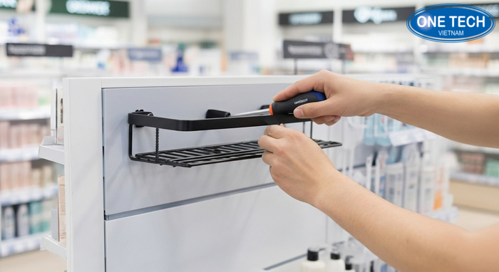 Hướng dẫn lắp đặt kệ treo dầu gội dây bằng vít chắc chắn và an toàn