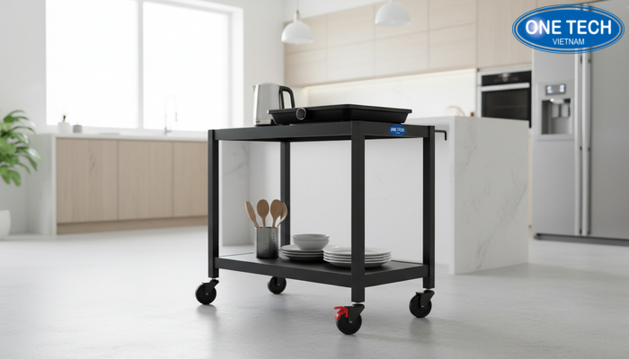 Kệ bếp di động bếp từ Kệ bếp di động cho bếp từ có bánh xe khóa an toàn
