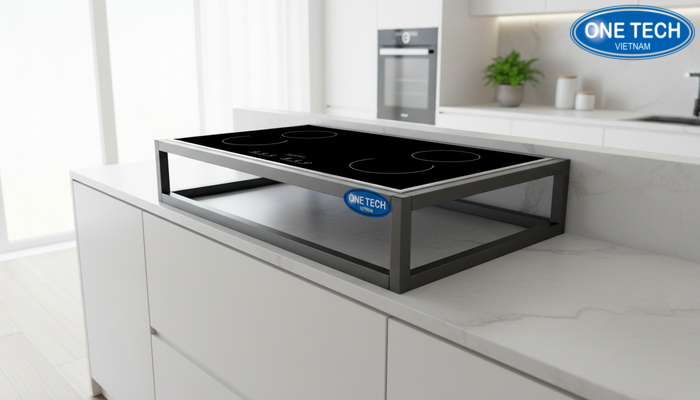 Kệ bếp từ cho gia đình Kệ bếp từ trong không gian bếp gia đình gọn gàng, dễ lau chùi