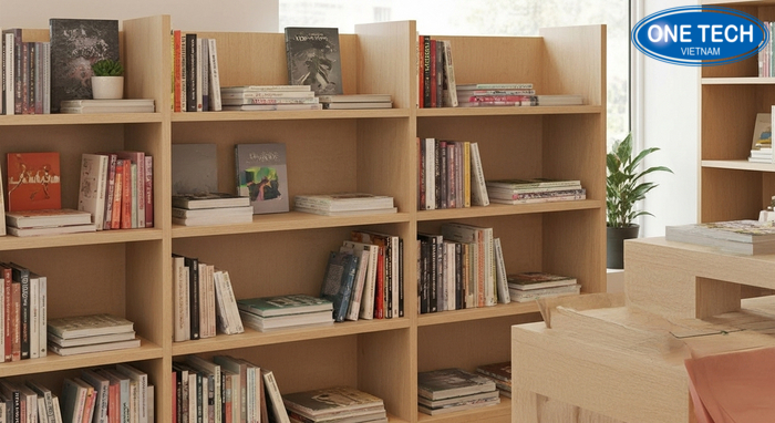 Kệ để sách báo gỗ công nghiệp MDF phủ melamine, dễ vệ sinh