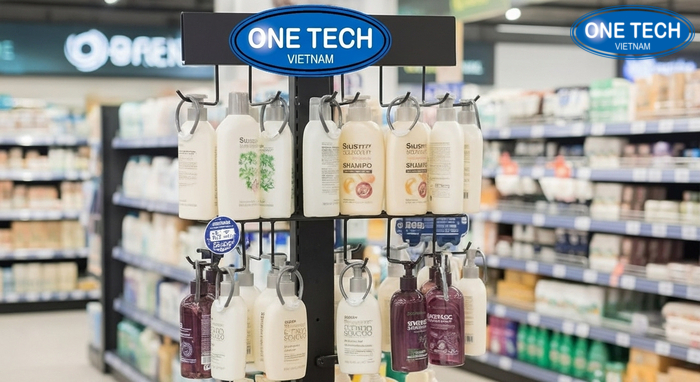 Kệ móc treo dầu gội dây giúp phân loại khoa học theo nhãn và mùi
