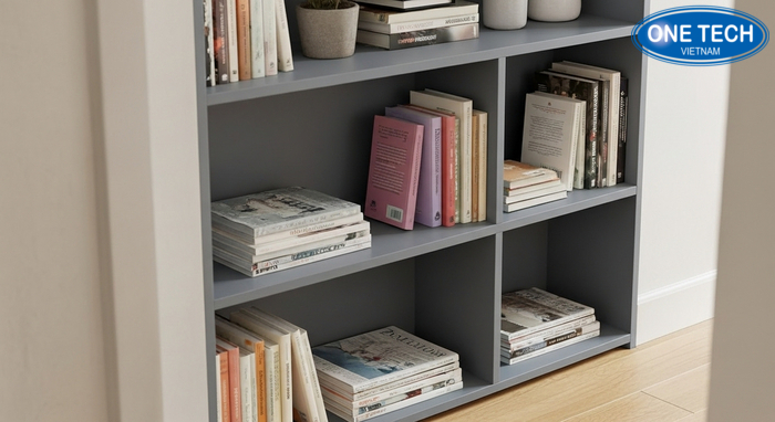 Kệ sách siêu mỏng cho không gian hẹp như hành lang, góc tường