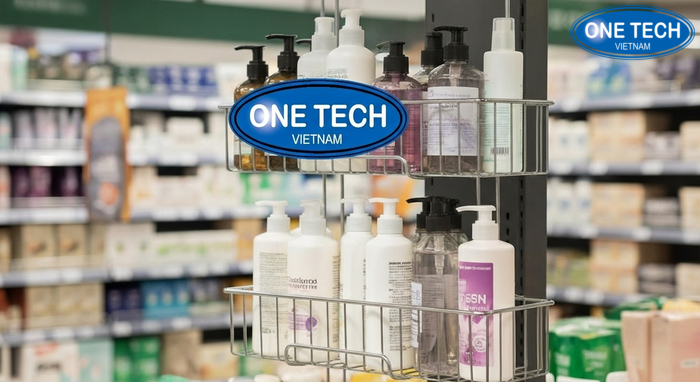 Kệ treo dầu gội dây giúp trưng bày dễ nhìn và tối ưu không gian sạch sẽ