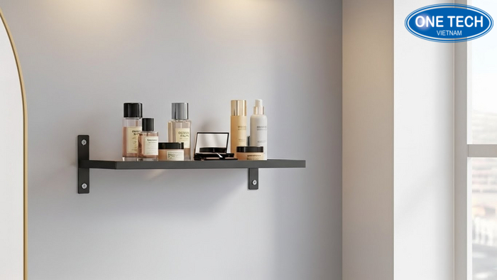Kệ treo tường trưng bày mỹ phẩm Kệ treo tường trưng bày mỹ phẩm tối ưu không gian nhỏ
