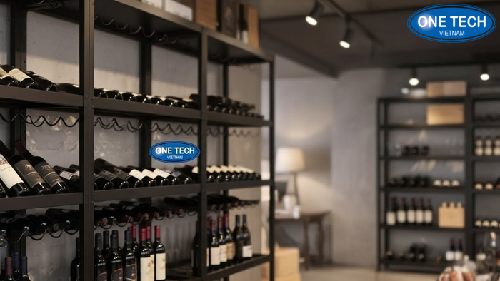 Thi công kệ áp tường trưng bày rượu Hình ảnh thi công kệ áp tường trưng bày rượu thực tế tại Bắc Ninh