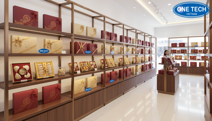 Cách bố trí kệ trưng bày yến sào hiệu quả Bố trí kệ trưng bày yến sào theo luồng di chuyển giúp trải nghiệm mượt