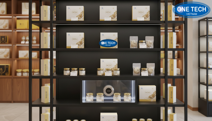 Kệ trưng bày yến sào có khóa Kệ trưng bày yến sào có ngăn khóa bảo mật