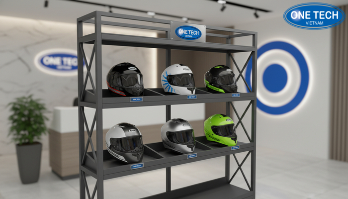 Kệ trưng bày mũ bảo hiểm dùng trong văn phòng hoặc trường học