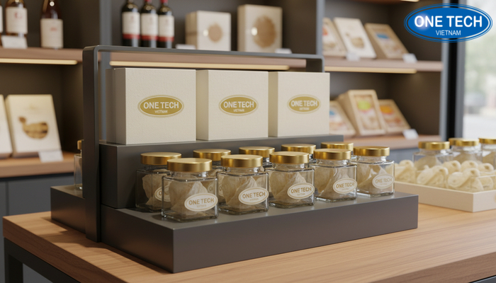 Kệ trưng bày yến sào bền dễ vệ sinh Kệ trưng bày yến sào inox sơn tĩnh điện nhỏ gọn