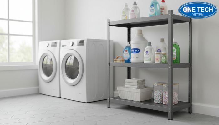 Kệ mini phòng giặt đa năng Kệ mini lắp ghép thông minh cho phòng giặt, trưng bày nước giặt và phụ kiện
