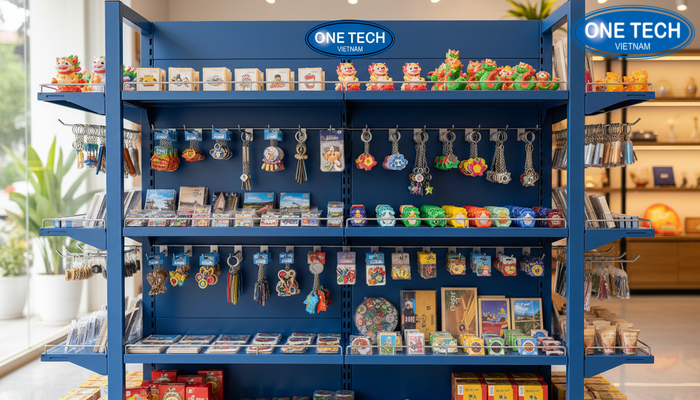 Kệ nhiều tầng cho quà lưu niệm nhỏ Kệ nhiều tầng trưng bày móc khóa và quà lưu niệm nhỏ