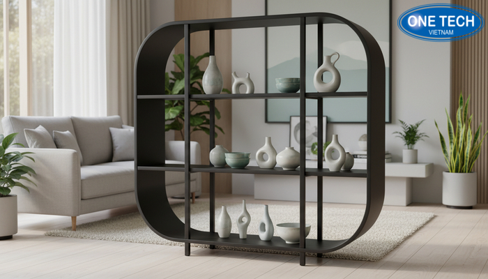 Kệ trưng bày đồ sứ gia đình Kệ trưng bày đồ sứ trong phòng khách gia đình
