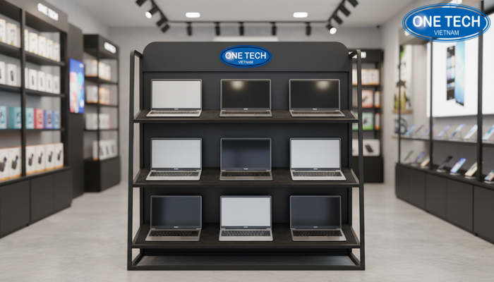 Mẫu kệ đứng trưng bày laptop giá tốt Mẫu kệ đứng trưng bày laptop giá tốt cho cửa hàng nhỏ