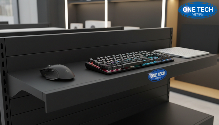 Kệ phụ kiện đi kèm laptop Kệ phụ kiện đi kèm laptop trưng bày chuột bàn phím đế tản nhiệt