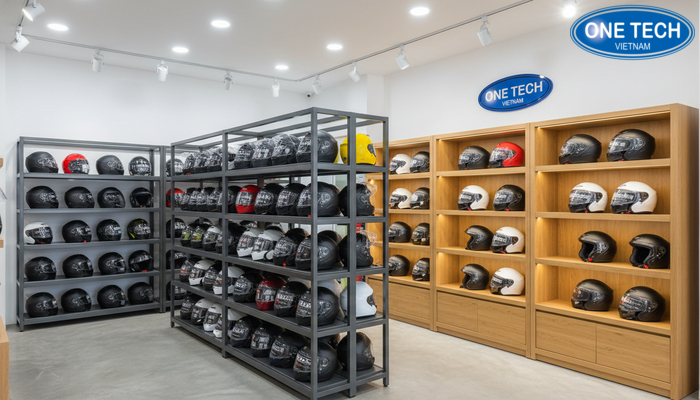 So sánh kệ kim loại và kệ gỗ MDF để mũ bảo hiểm