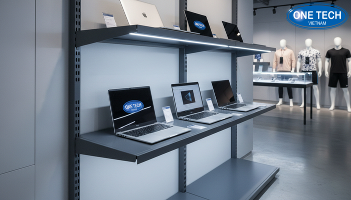 Tủ trưng bày laptop có đèn LED Tủ trưng bày laptop có đèn LED làm nổi bật sản phẩm