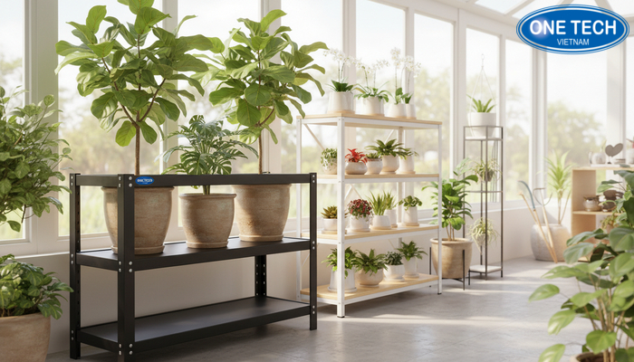 Bảng tiêu chí chọn kệ trưng bày cây cảnh theo kích thước chất liệu tải trọng