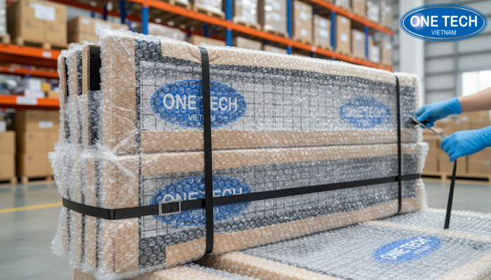 Bảo quản khung lưới treo phụ kiện khi vận chuyển để tránh cong vênh và trầy xước