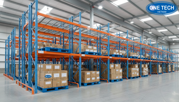 Minh họa quy hoạch vị trí sâu ngoài và sâu trong trên kệ double deep