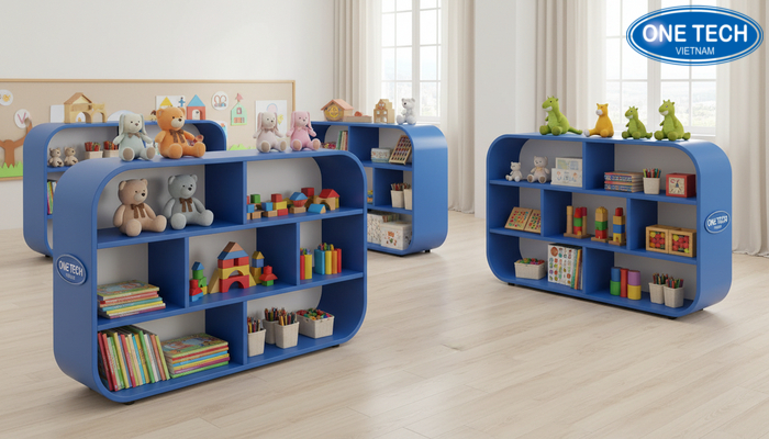 Kệ đa tầng nhiều ngăn modular tối ưu trưng bày đồ chơi trẻ em
