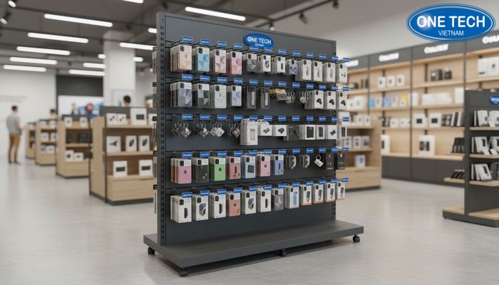 Kệ móc treo phụ kiện có móc điều chỉnh linh hoạt theo từng loại phụ kiện