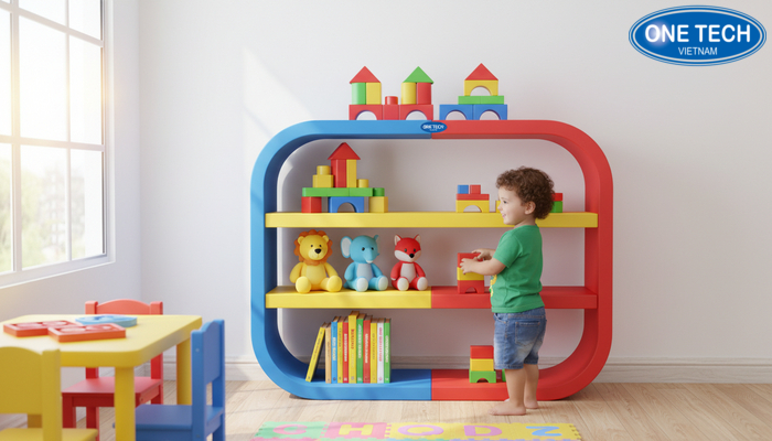 Kệ nhựa ABS cho bé mầm non nhẹ và an toàn