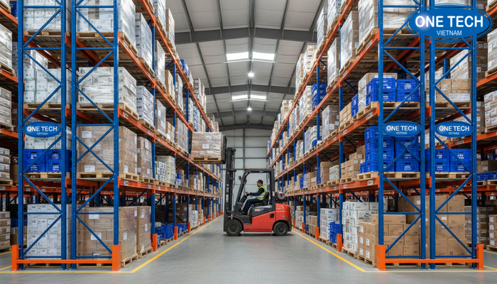 Kệ selective pallet sử dụng thực tế trong kho công nghiệp