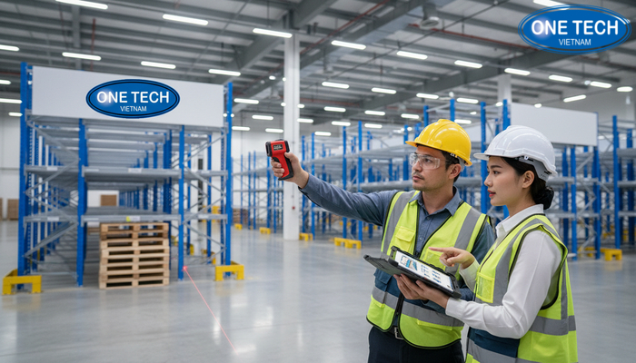 Khảo sát mặt bằng kho và đo đạc để thiết kế kệ Push Back phù hợp