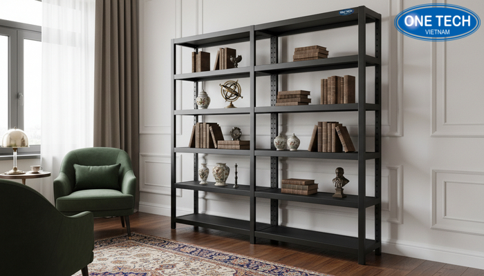 Lắp đặt kệ trưng bày đồ cổ Hình ảnh lắp đặt kệ trưng bày đồ cổ thực tế tại nhà khách