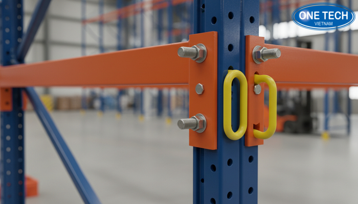 Bulong liên kết và chốt an toàn beam trong kệ kho selective