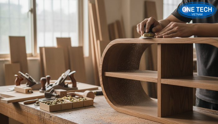 Kỹ thuật sản xuất kệ trưng bày đồ cổ Quy trình gia công kệ trưng bày đồ cổ với vật liệu gỗ và phụ kiện