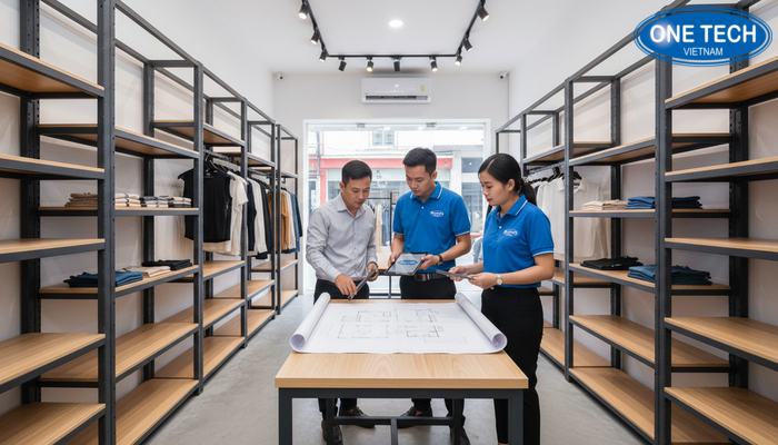 Doi ngu tu van OneTech Bac Ninh Hinh anh doi ngu tu van ke trung bay shop quan ao tai Bac Ninh