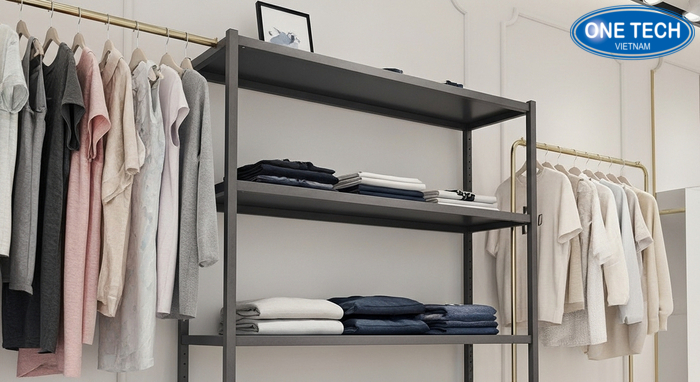 Ke shop quan ao luxury Mau ke trung bay theo phong cach luxury sang trong