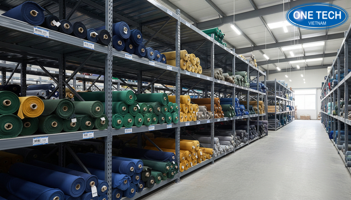 Quan ly kho vai bang ma vi tri ke Tem ma vi tri tren ke de vai cuon de quan ly kho theo khu vuc tang khoang