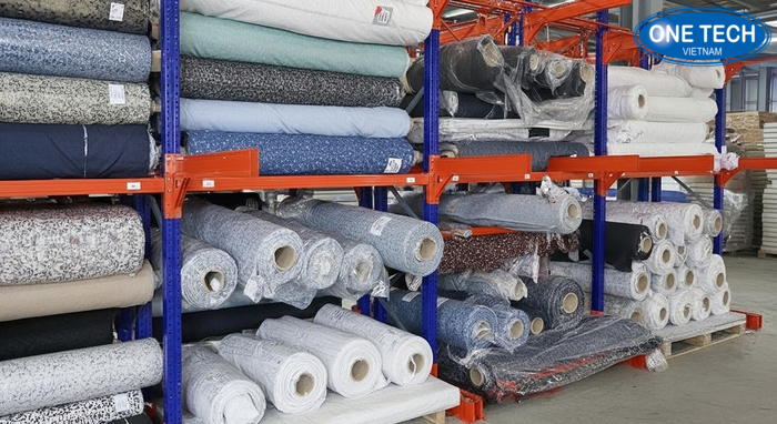 Ung dung ke de vai cuon trong kho Kho nguyen lieu su dung ke de vai cuon toi uu loi di va lay hang nhanh