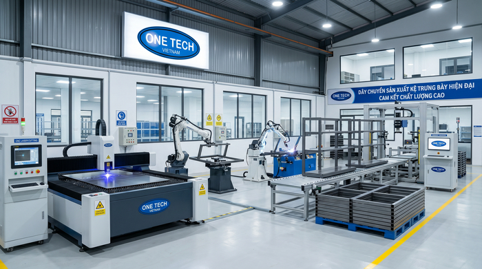 Khu vực sản xuất và gia công kệ trưng bày
