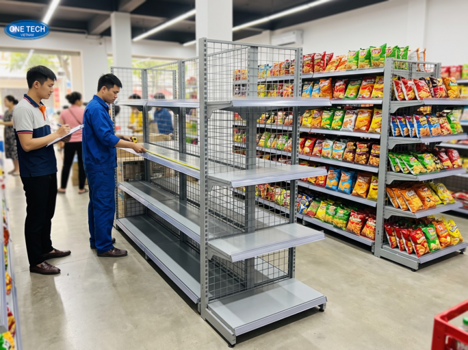 Quy trình đặt mua và lắp đặt kệ trưng bày bim bim Bắc Ninh