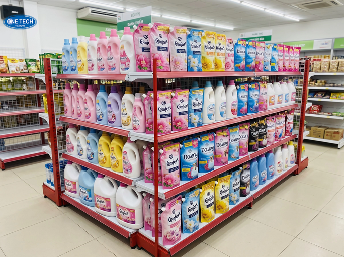 Các loại giá kệ trưng bày nước xả vải Bắc Ninh phổ biến